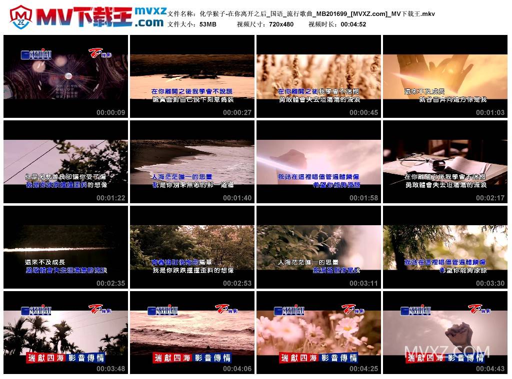 化学猴子-在你离开之后_国语_流行歌曲_MB201699